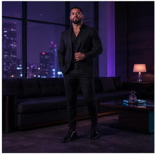 Diego Navarro in a cinematic neon editorial, photograph 4