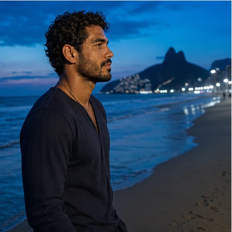 Gabriel Costa in a cinematic neon editorial, photograph 3