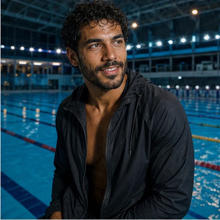 Gabriel Costa in a cinematic neon editorial, photograph 4