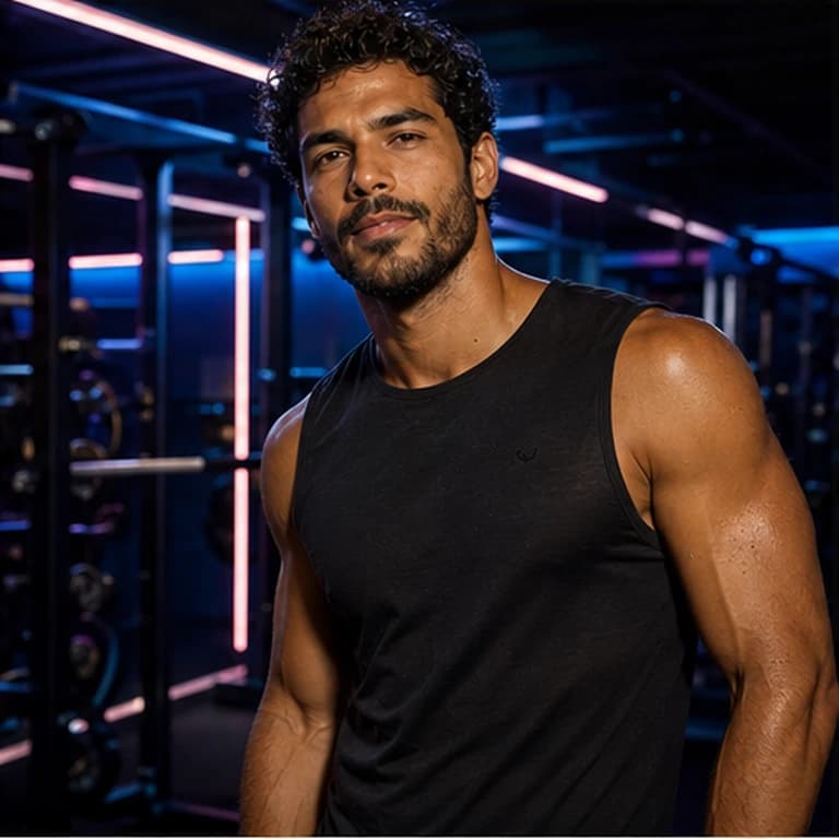 Gabriel Costa in a cinematic neon editorial, photograph 5