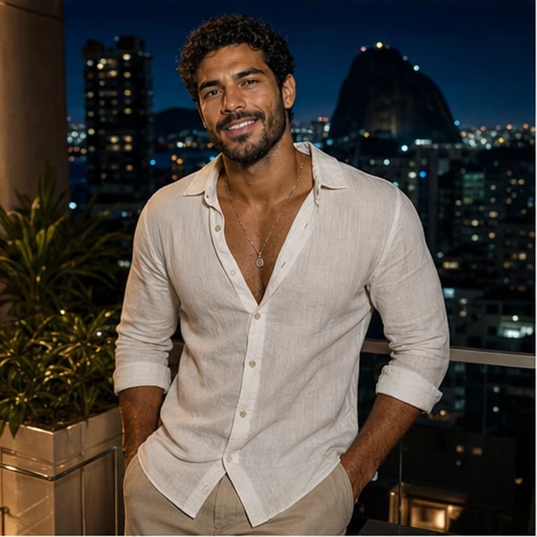 Gabriel Costa in a cinematic neon editorial, photograph 6