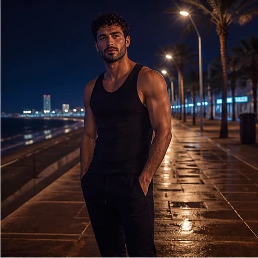 Noah Valen in a cinematic neon editorial, photograph 3