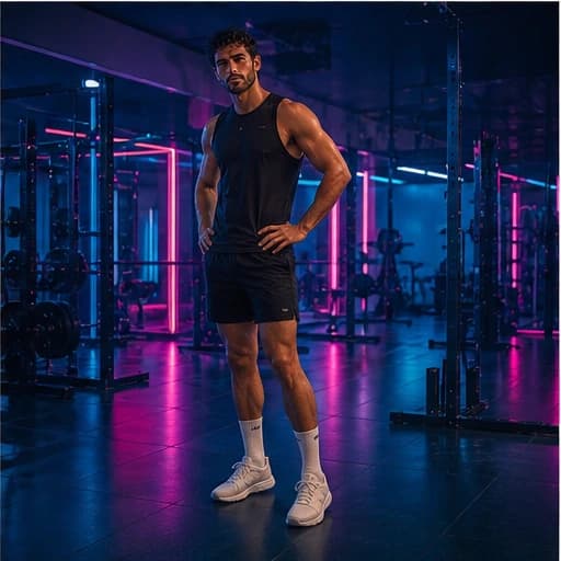 Noah Valen in a cinematic neon editorial, photograph 5