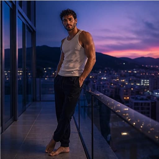 Noah Valen in a cinematic neon editorial, photograph 6