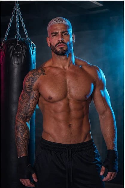 Rico Alvarez in a cinematic neon editorial, photograph 5