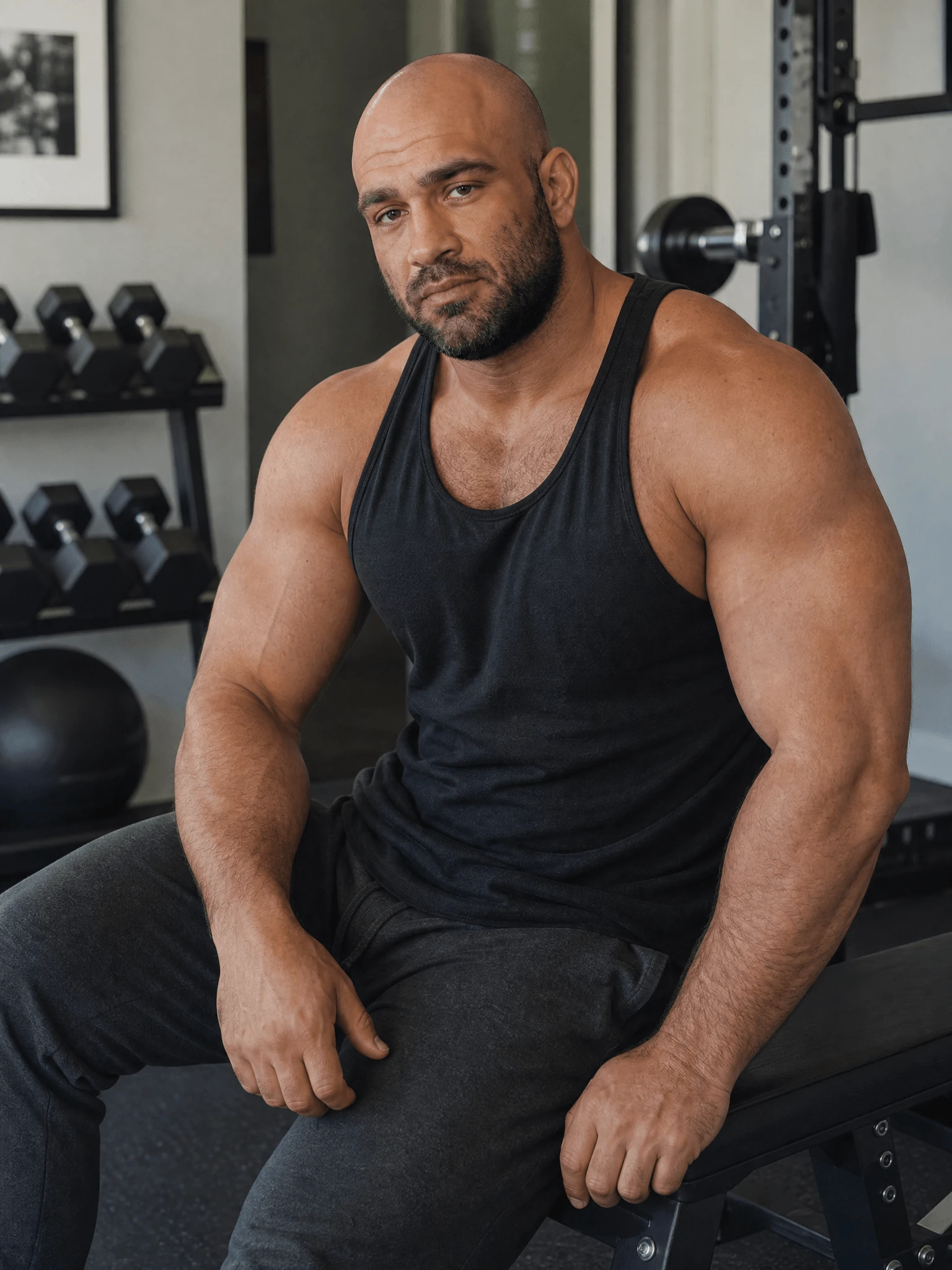 Burly Muscle Man Gym Muscle Hunk 21 — Burly Muscle Man Gym photo profile with muscle hunk, masculine physique, fitness model and bodybuilder visual keywords.