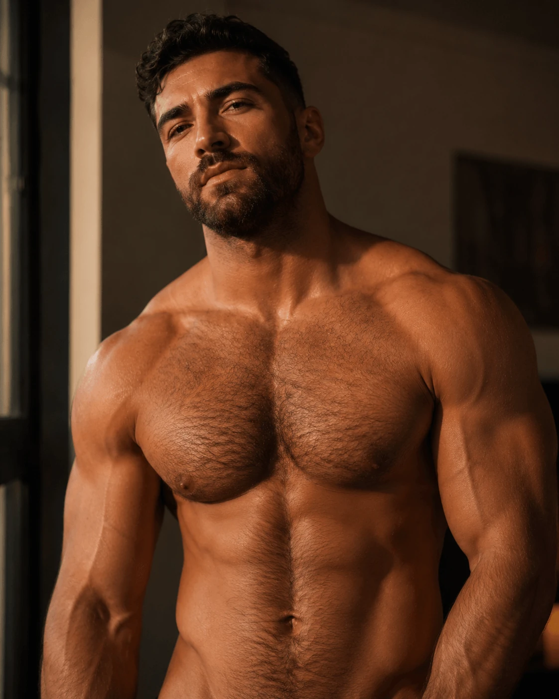 Handsome Bodybuilder Portrait Muscle Hunk 25 physique hero photo