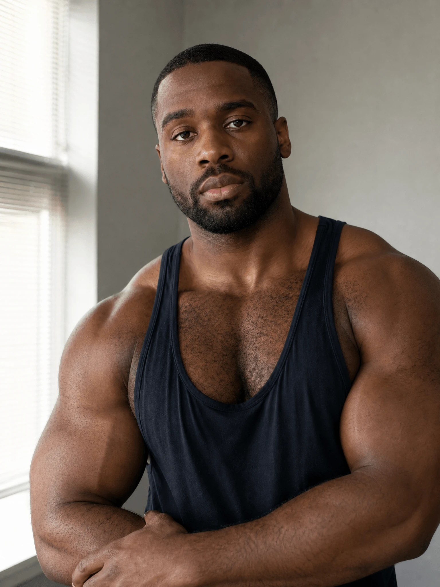 Masculine Gym Guy Portrait Muscle Hunk 30 — Masculine Gym Guy Portrait photo profile with muscle hunk, masculine physique, fitness model and bodybuilder visual keywords.
