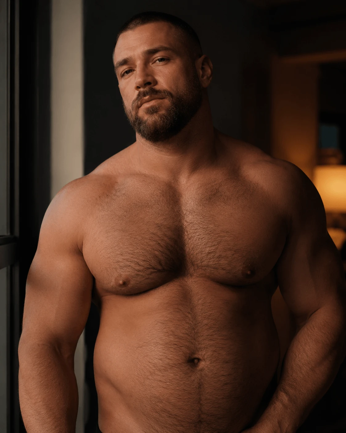 Mature Muscle Man Portrait Muscle Hunk 33 — Mature Muscle Man Portrait photo profile with muscle hunk, masculine physique, fitness model and bodybuilder visual keywords.