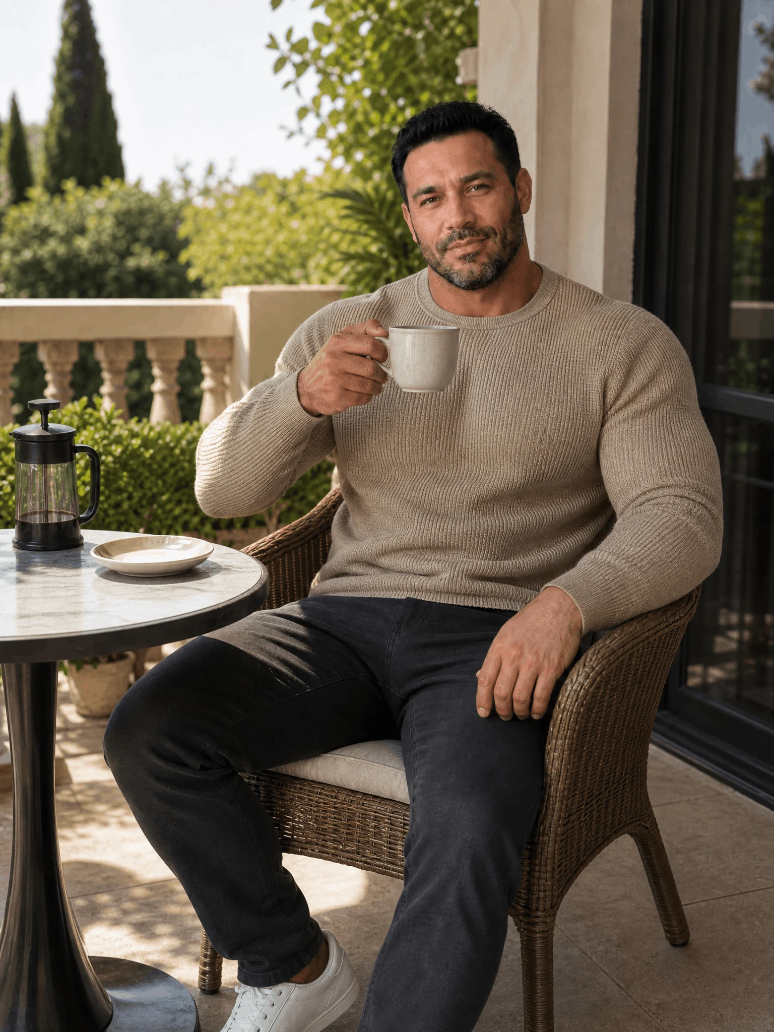 Mature Muscle Man Portrait Muscle Hunk 35 — Mature Muscle Man Portrait photo profile with muscle hunk, masculine physique, fitness model and bodybuilder visual keywords.