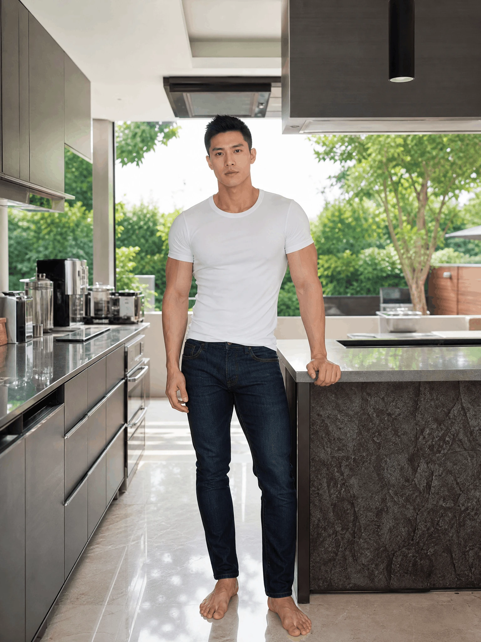 Rugged Muscle Guy Kitchen Muscle Hunk 49 — Rugged Muscle Guy Kitchen photo profile with muscle hunk, masculine physique, fitness model and bodybuilder visual keywords.