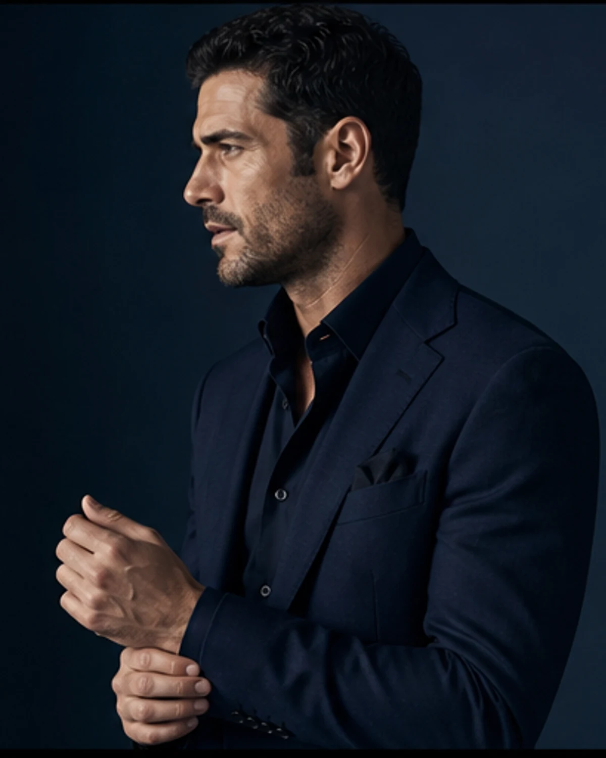 Midnight Blue Muscular Hunks: original editorial frame 4